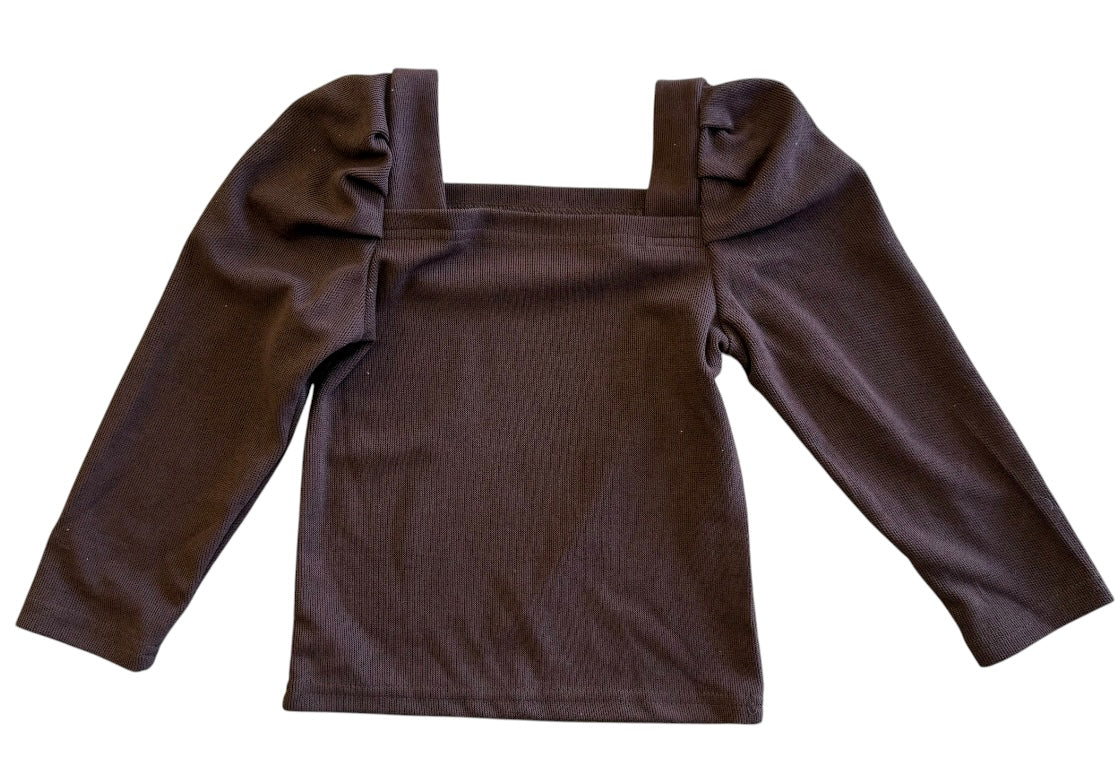 Brown Long Sleeve Blouse